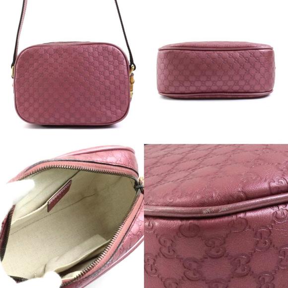 GUCCI Shoulder Bag Guccisima Leather Metallic Pink Women's 309538 - Picture 3 of 5